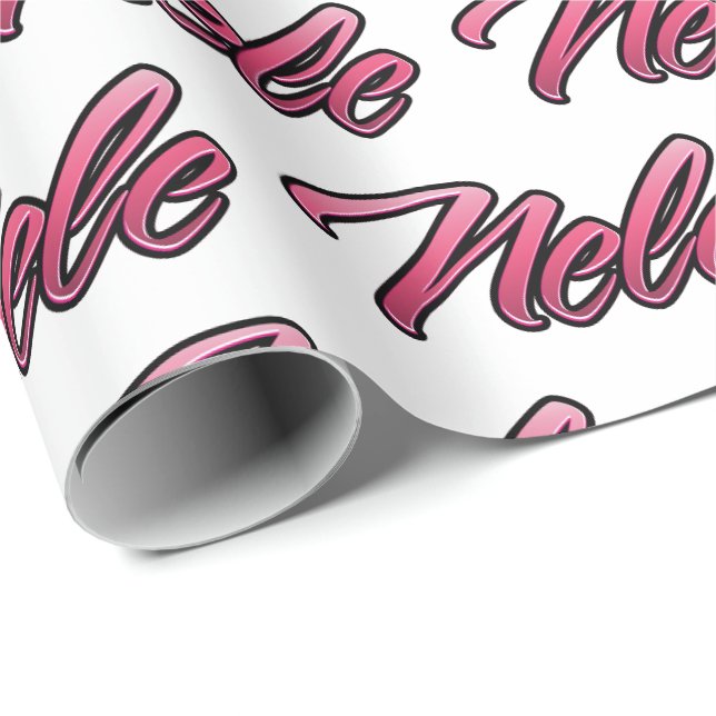 Nele faded pink papier cadeau personnalisé (Coin rond)