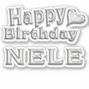Nele Happy Birthday Silver Autocollants