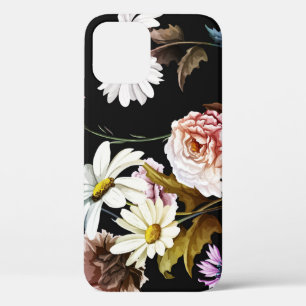 Nelke, Kamille Blume, schwarzes Muster. Case-Mate iPhone Hülle