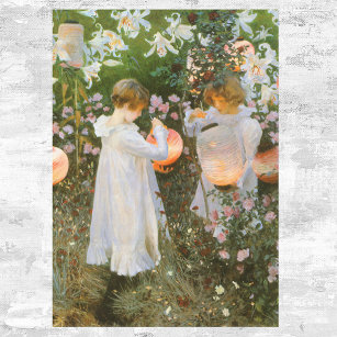 Nelke, Lily, Lily, Rose von John Singer Sargent Karte