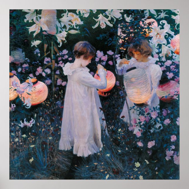 Nelke, Lily, Lily, Rose von John Singer Sargent Poster (Vorne)