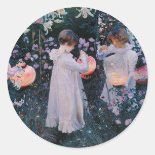 Nelke, Lily, Lily, Rose von John Singer Sargent Runder Aufkleber