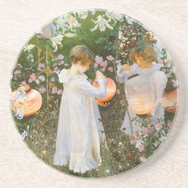 Nelke, Lily, Lily, Rose von John Singer Sargent Sandstein Untersetzer (Vorne)