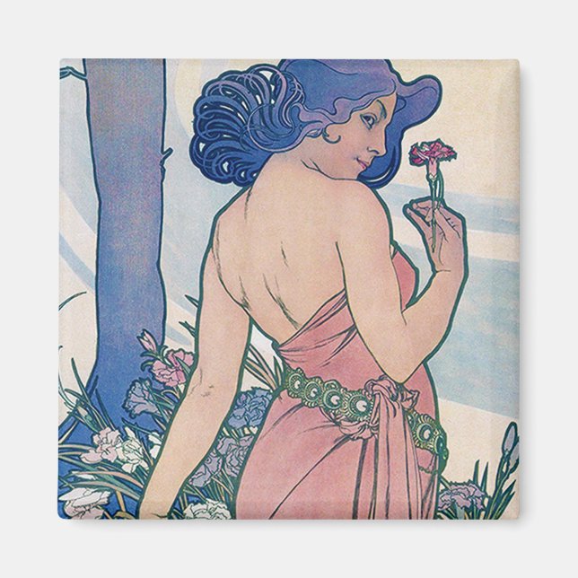 Nelke (vier Blume), Alphonse Mucha Magnet (Vorne)