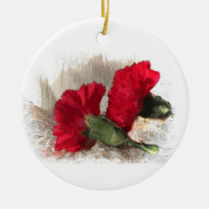 Nelken auf Brocade Keramikornament
