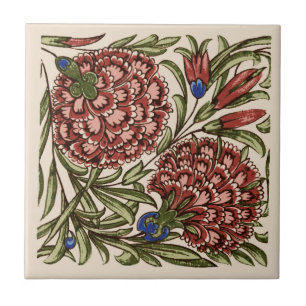 Nelken-Blumenfliese Antik Rustikal De Morgan Kunst Fliese