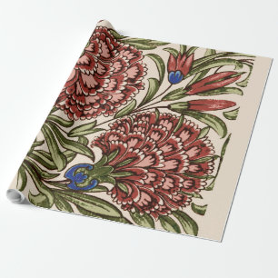 Nelken-Blumenfliese Antik Rustikal De Morgan Kunst Geschenkpapier