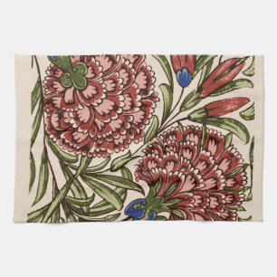 Nelken-Blumenfliese Antik Rustikal De Morgan Kunst Geschirrtuch