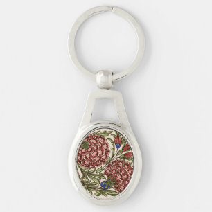 Nelken-Blumenfliese Antik Rustikal De Morgan Kunst Schlüsselanhänger