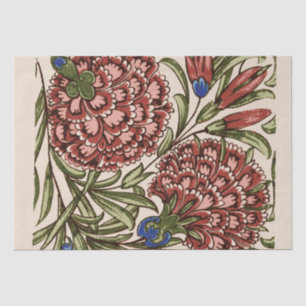 Nelken-Blumenfliese Antik Rustikal De Morgan Kunst Seidenpapier