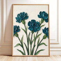Nelken-Blumenkunst Minimalistischer Leinwanddruck