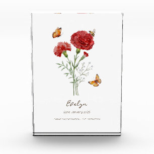 Nelken-Geburtsmonatsblume Fotoblock