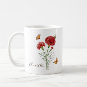 Nelken-Geburtsmonatsblume Kaffeetasse