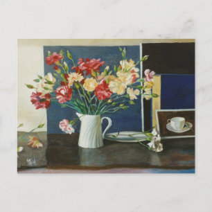 Nelken in Spiralkrug 2000 Postkarte