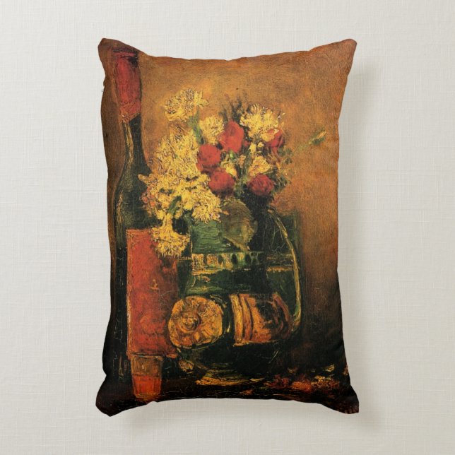 Nelken, Rose und Flaschen von Vincent van Gogh Dekokissen (Vorderseite(Vertikal))