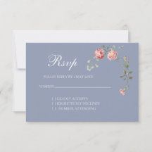 Nelken und blaue Hochzeits-RSVP-Karte