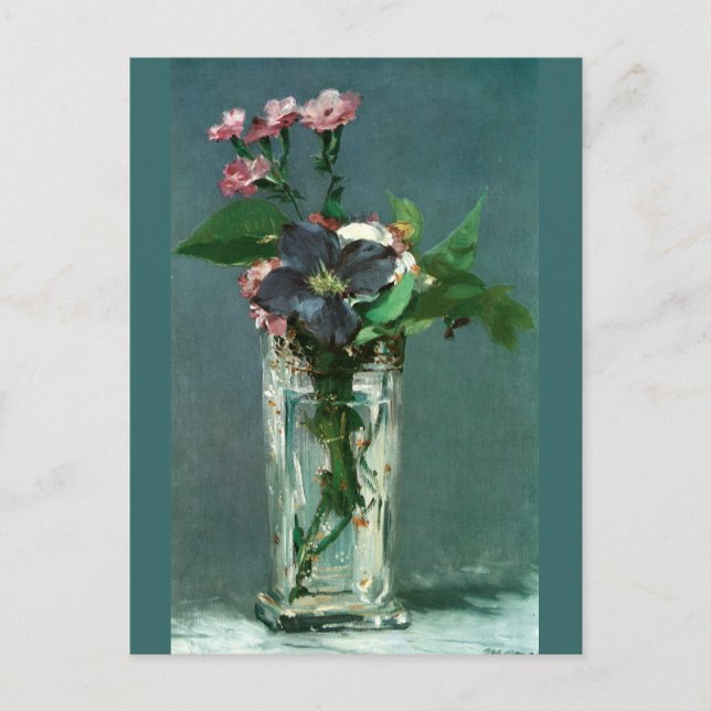 Nelken und Clematis von Edouard Manet Postcard Postkarte (Vorderseite)