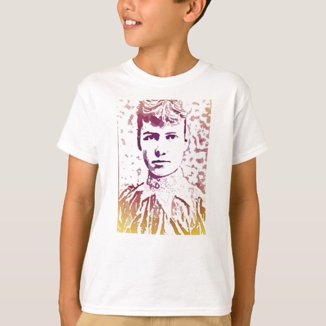 Nellie Bly Pop-Kunst-Porträt T-Shirt (Vorderseite)