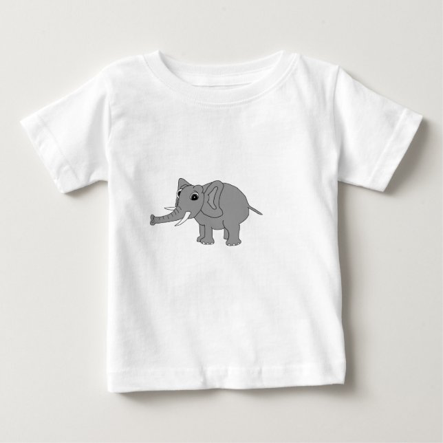 "Nellie" der Elefant (Schwarzweiss) Baby T-shirt (Vorderseite)
