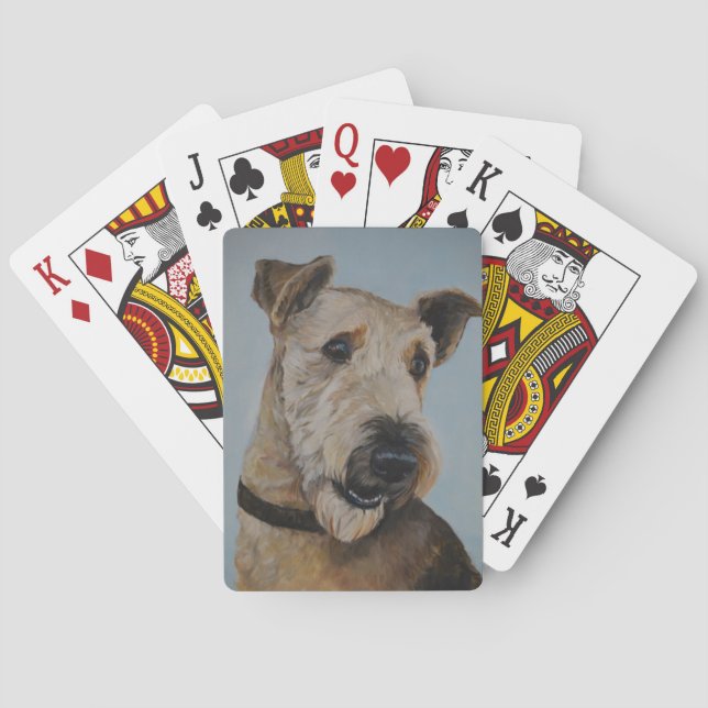 Nellie The Airedale Hund Spielkarten (Rückseite)