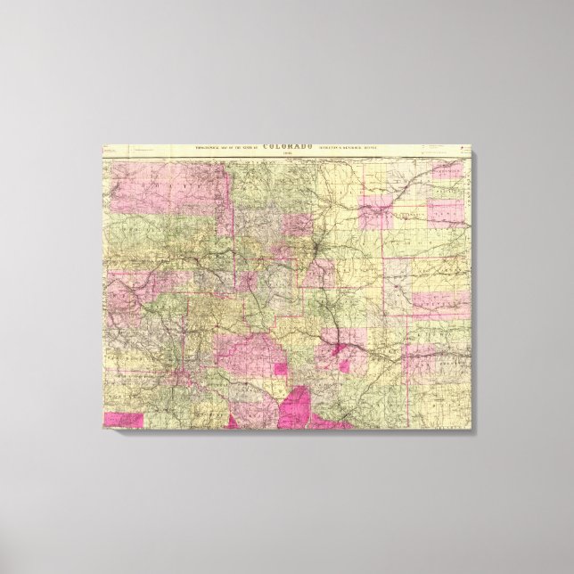 Nells topographische Karte von Colorado Leinwanddruck (Vorderseite)