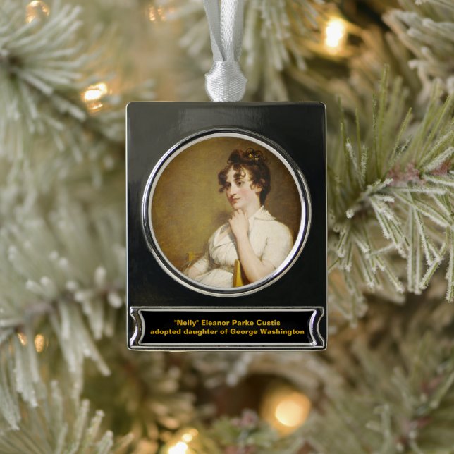 Nelly Grandtochter von Präsident Washington Banner-Ornament Silber (Baum)