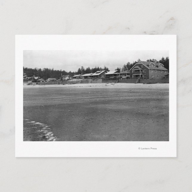 Nelscott, Oregon Beach View und Hütten Postkarte (Vorderseite)