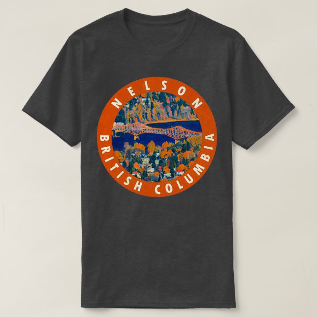 Nelson British Columbia Vintage Travel Decal T-Shirt (Design vorne)
