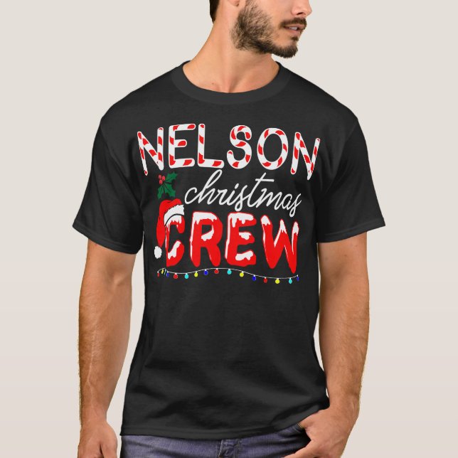 Nelson Nachname Weihnachtsgeschenk Crew Erntedank T-Shirt (Vorderseite)