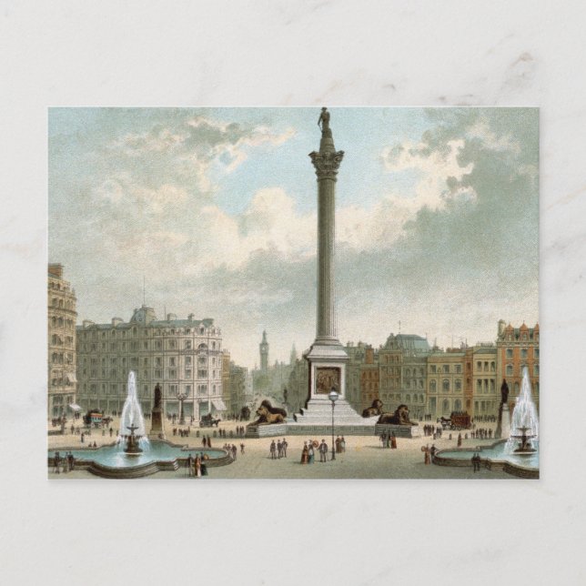 Nelson's Column, Trafalgar Square, London Postkarte (Vorderseite)