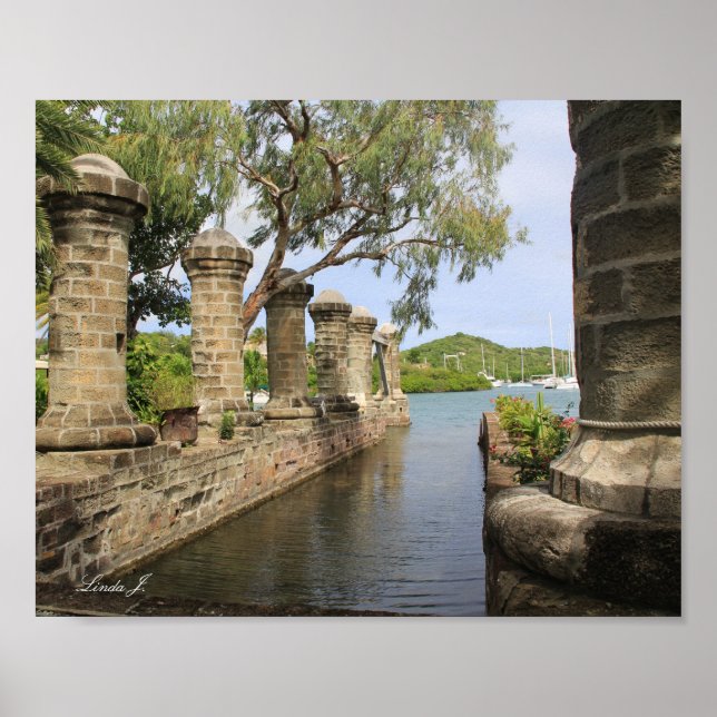 Nelson's Dockyard in Antigua Canvas Print Poster (Vorne)