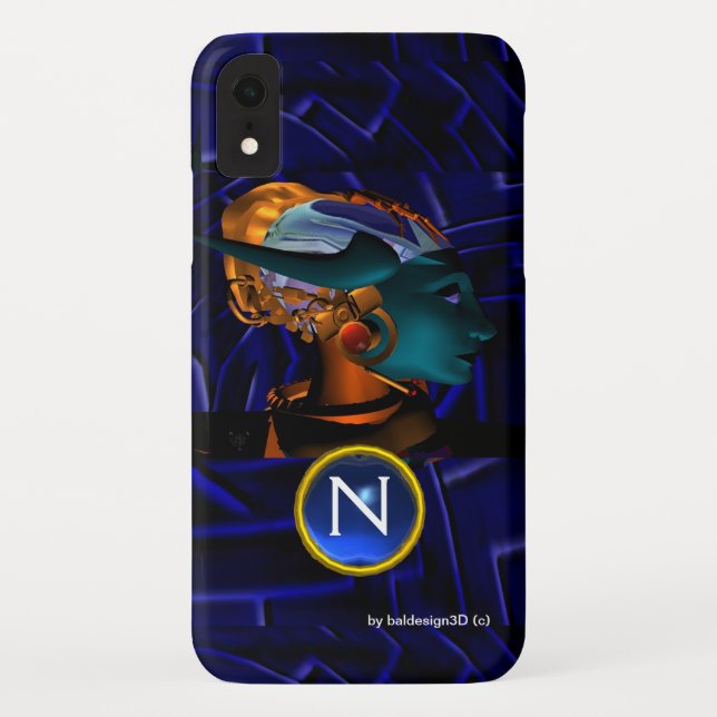 NEMEN/HYPER ANDROID, Monogramm der blauen Science  Case-Mate iPhone Hülle (Rückseite)