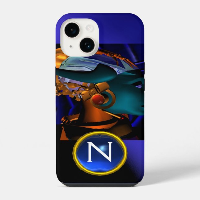 NEMEN/HYPER ANDROID, Monogramm der blauen Science  iPhone 14 Hülle (Rückseite)