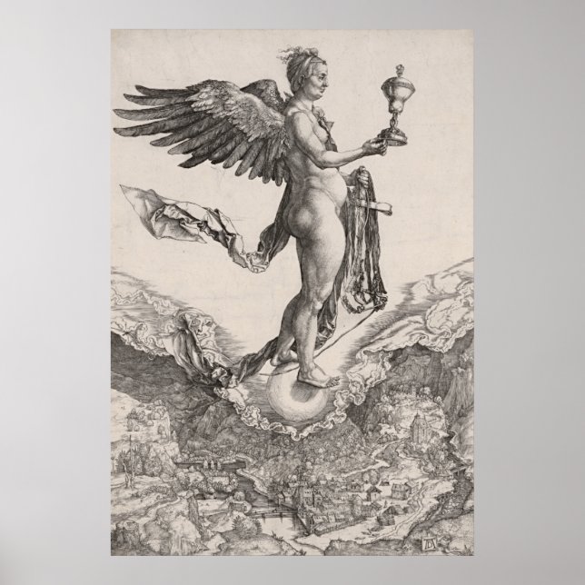 Nemesis, Gravur von Albrecht Durer Poster (Vorne)