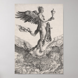 Nemesis, Gravur von Albrecht Durer Poster