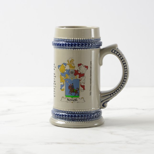 Nemeth Familienwappen Stein Bierglas (Rechts)