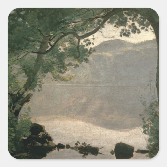 Nemi-See, 1843 Quadratischer Aufkleber (Vorderseite)