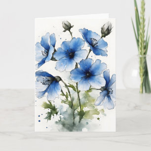 Nemophila - Aquarellblumen Karte