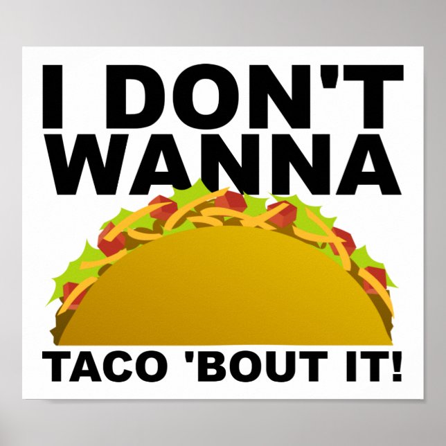 N'en Parlons Pas Affiche Drôle de Taco (Devant)