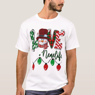 Nene Snowman Liebe Nene Life Christmas Red Kariert T-Shirt