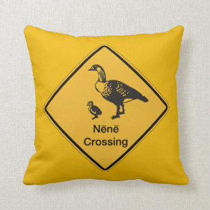 Nene Überfahrt, handeln Warnzeichen, Hawaii, USA Kissen