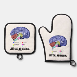 Nenn mich einfach zerebral Hirnanatomie Humor Ofenhandschuh & Topflappen-Set