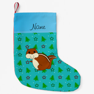 Nennen Sie Chipmunk türkis Weihnachtsbäume Sterne Kleiner Weihnachtsstrumpf