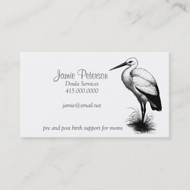 Nennen Sie die Doula Stork Business Cards Visitenkarte (Vorderseite)