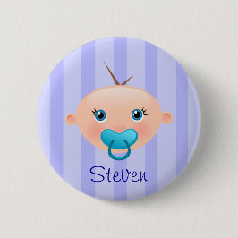 "Nennen Sie dieses!" Baby-Gesichts-Blau - Knopf Button