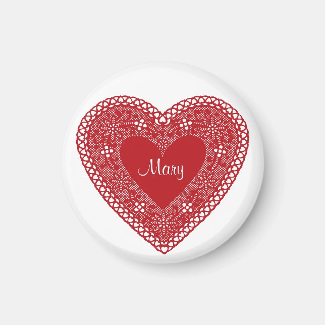 Nennen Sie Ihr Vintages Spitzenherz Magnet (Vorne)