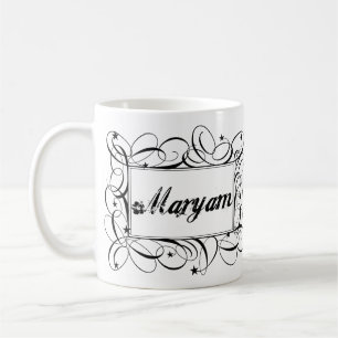 Nennen Sie Maryam im stilvollen Rahmen des Kaffeetasse