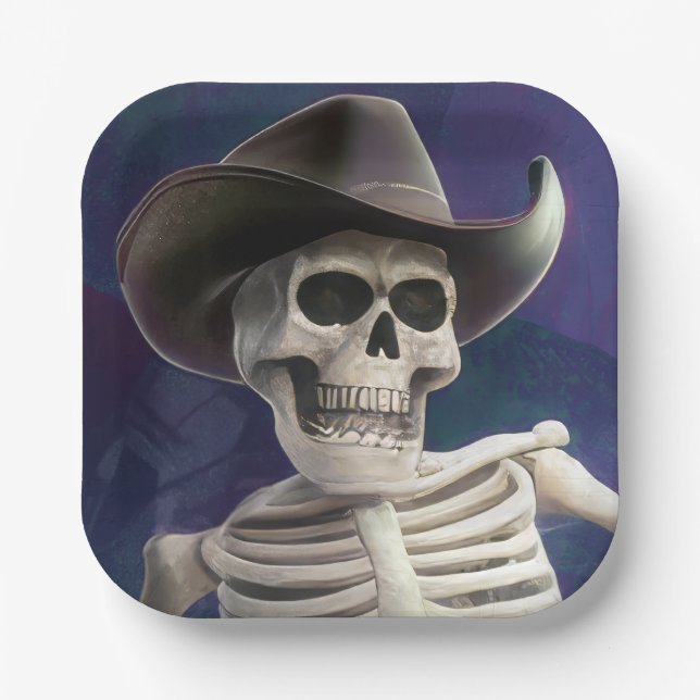 Nennen Sie mich "Doc Bones", Wild West Skeleton Ge Pappteller (Vorderseite)