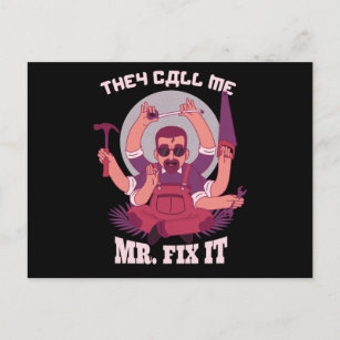 Nennen Sie mich Mr Fix It Handwerker Mechanic Gebä Postkarte