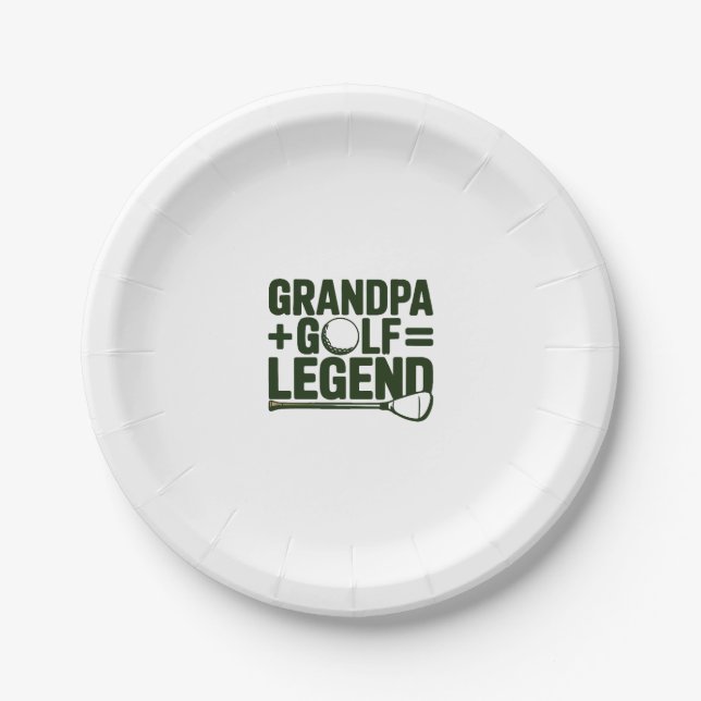 Nennen Sie mir Opa, gucken Sie mir Golf. Pappteller (Vorderseite)